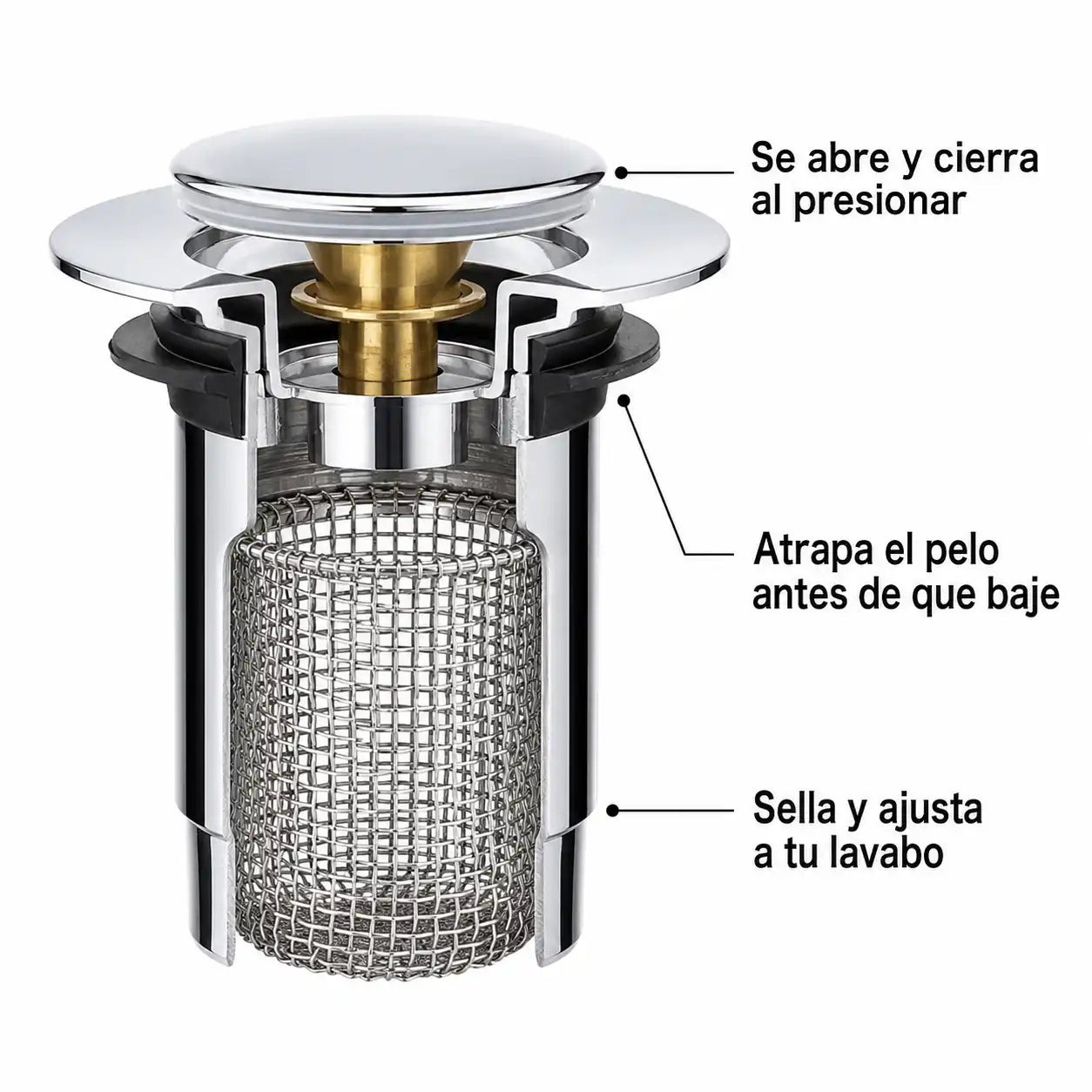 🚿 Par Filtro Atrapa-Pelos Anti-Tapones — Acero Inoxidable Edición Universal