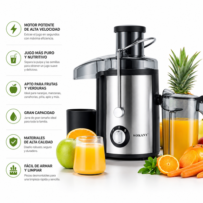 🍍🧃 Exprimidor Eléctrico Multifunción – Jugo Fresco en Segundos